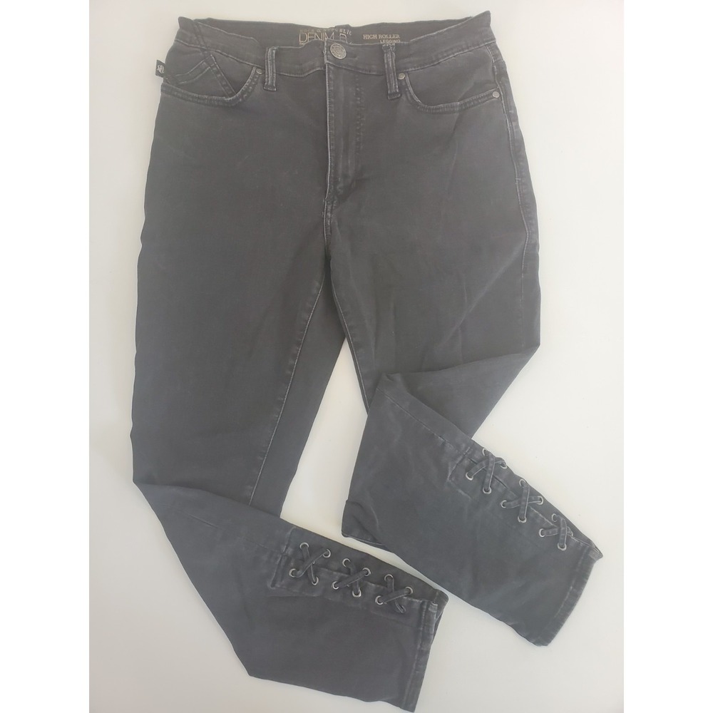 Rock & Republic‎ High Roller Legging Black Lace Up Ankle Jeans 12S R012290